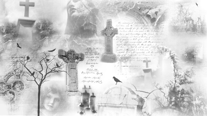 Gothic cemetery collage