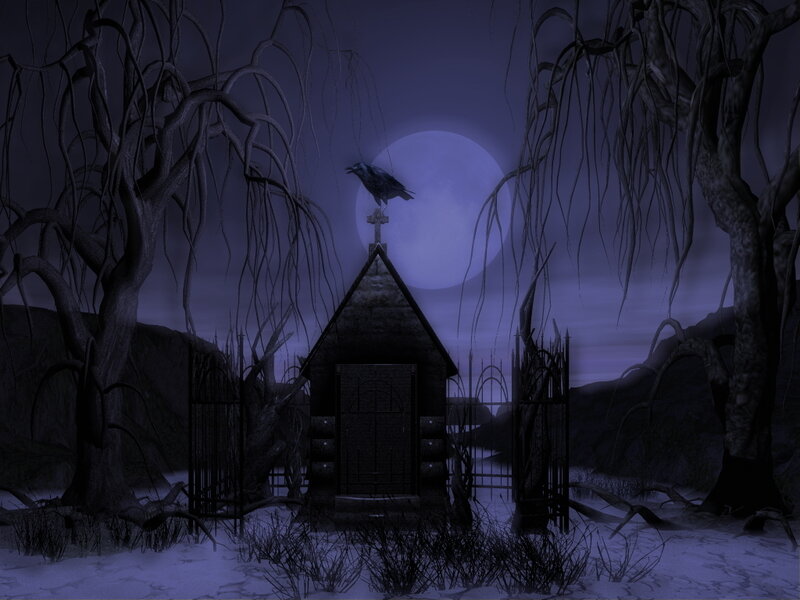 Gothic chapel at night