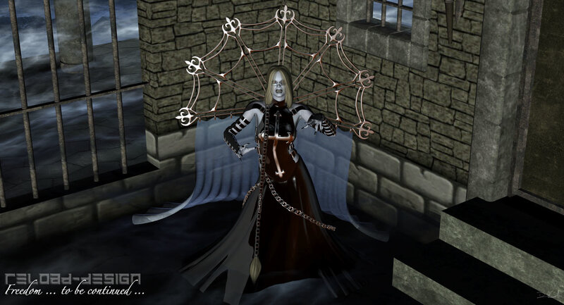 Gothic character in dungeon