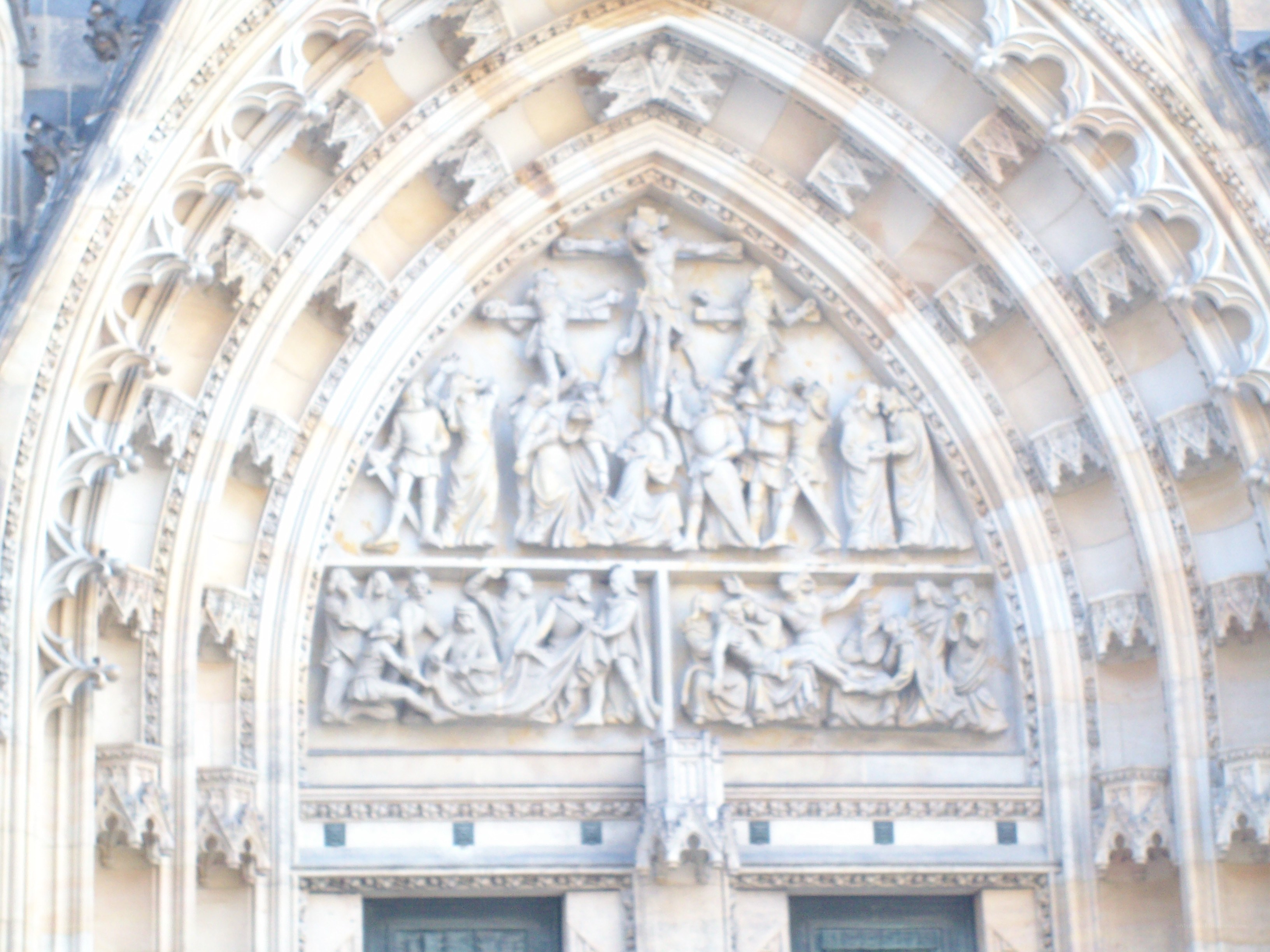 Gothic church facade sculpture