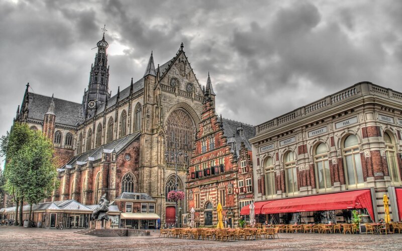 Gothic church in Dutch square