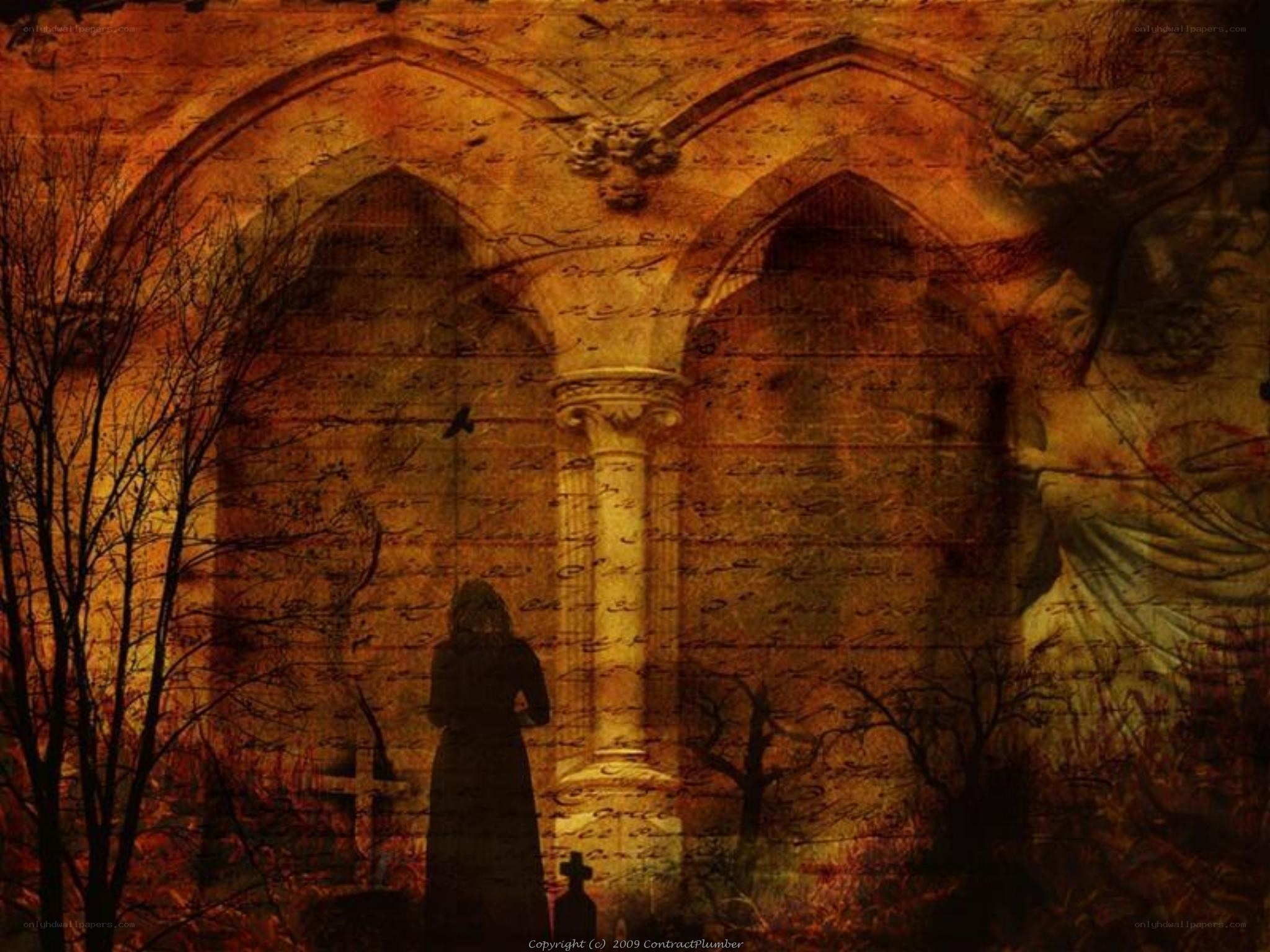 Gothic church silhouette