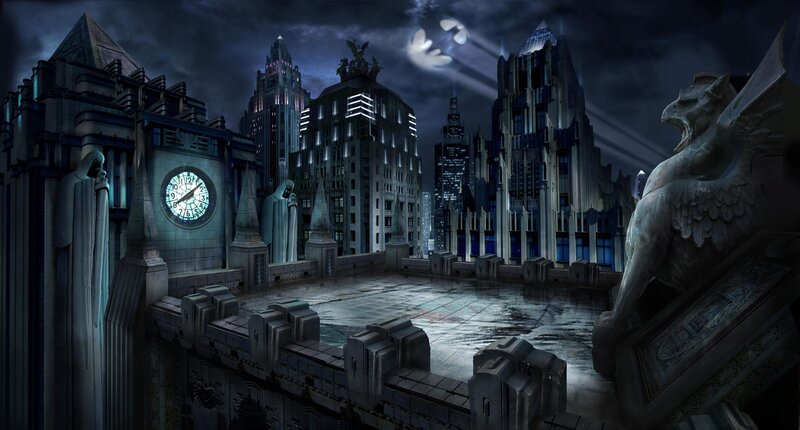 Gothic city at night