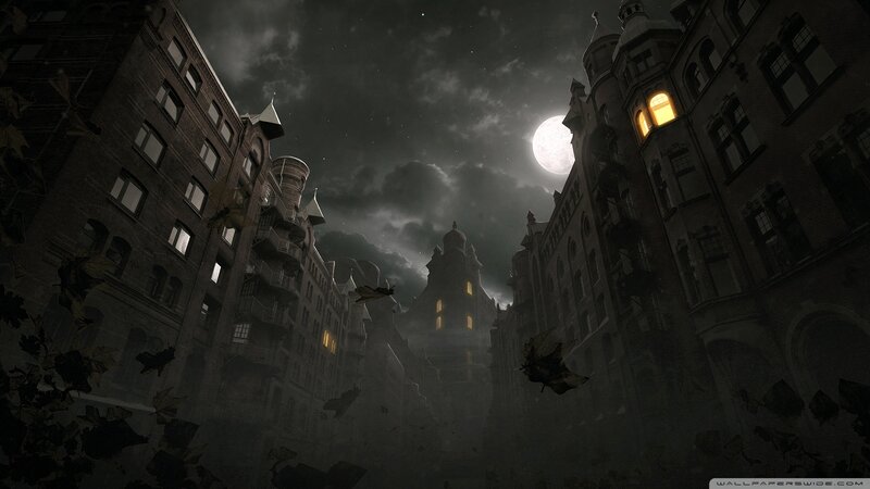 Gothic City at Night — Black