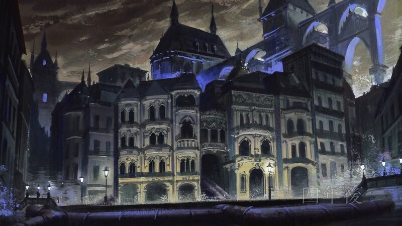 Gothic City at Night — Blue