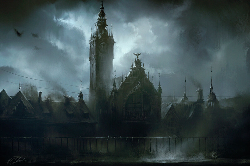 Gothic Cityscape at Night