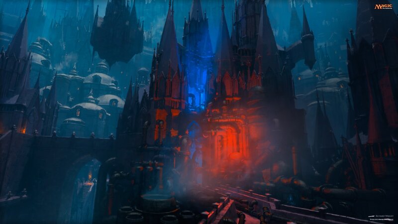 Gothic Cityscape — Blue