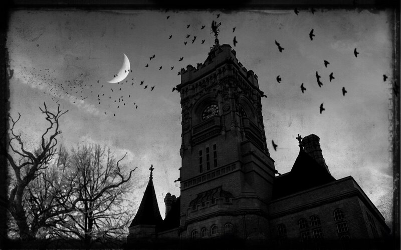Gothic Clock Tower — Black