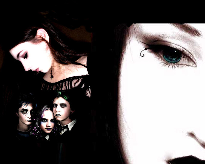gothic collage with character portraits
