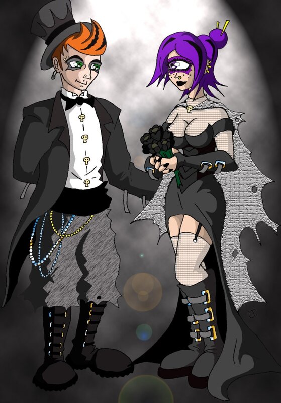 Gothic couple illustration