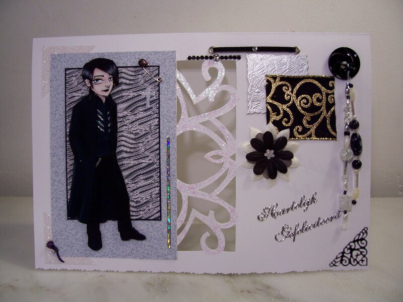 Gothic craft card with anime figure