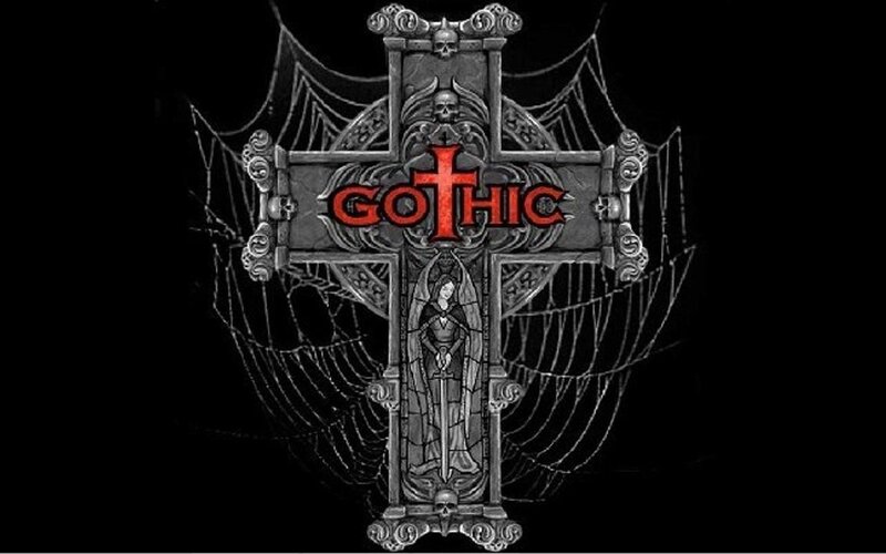 Gothic Cross with Spiderweb