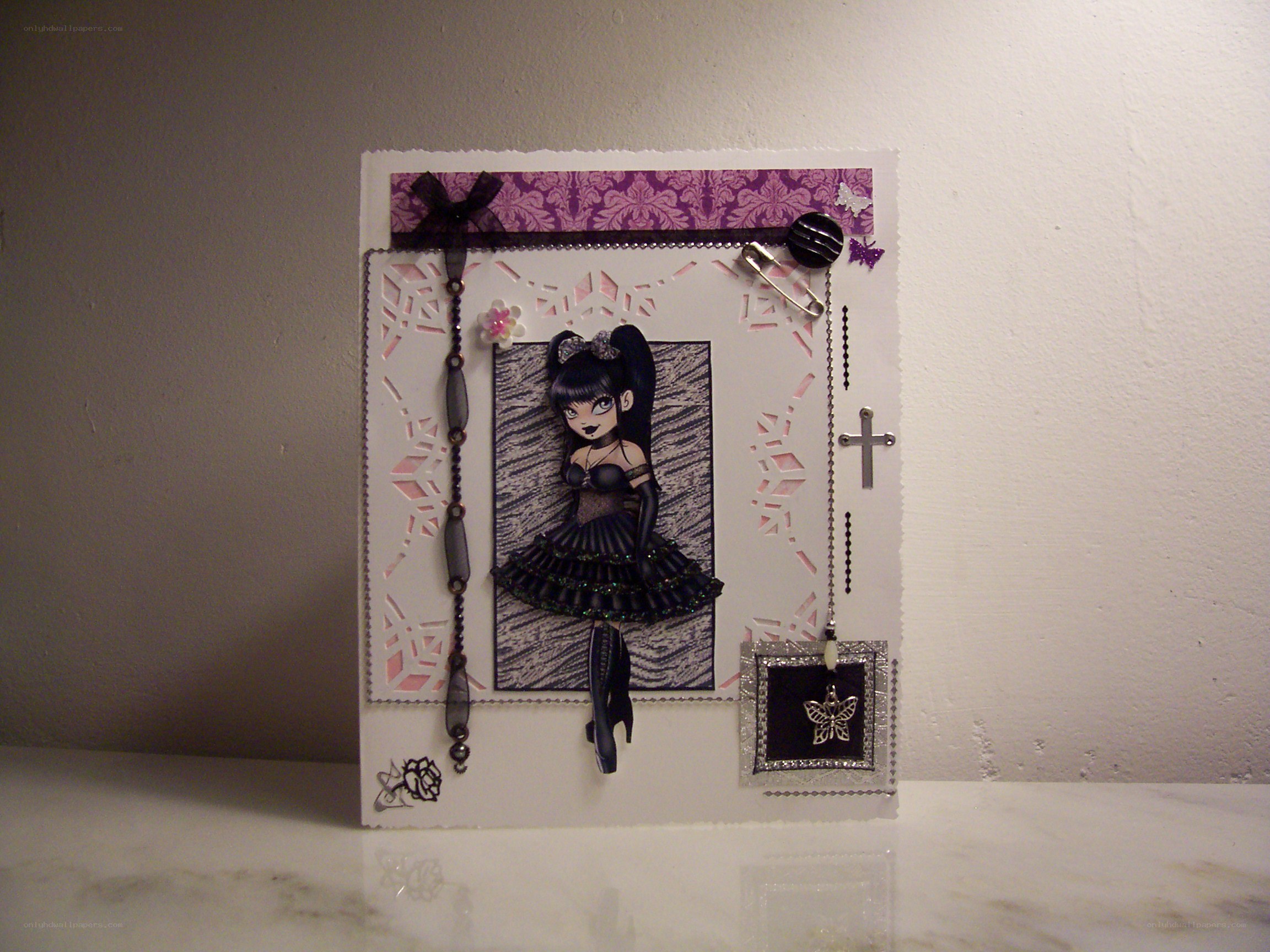 Gothic doll card