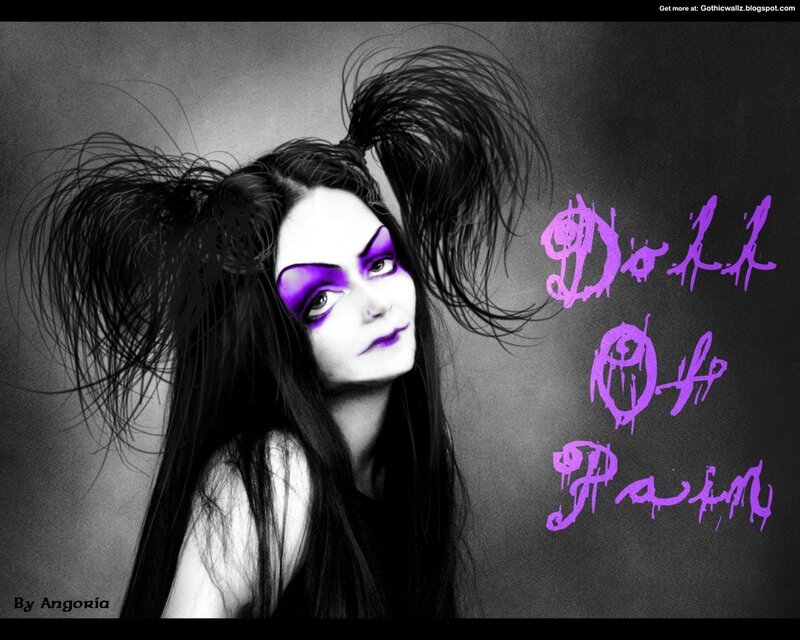 Gothic doll with purple makeup