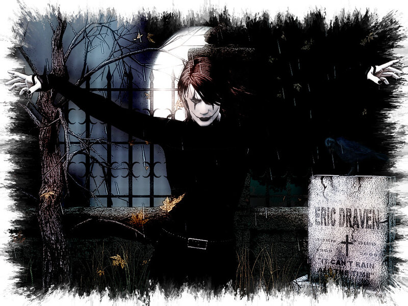 Gothic figure in a graveyard