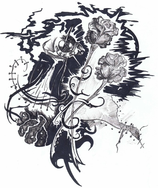 gothic floral illustration