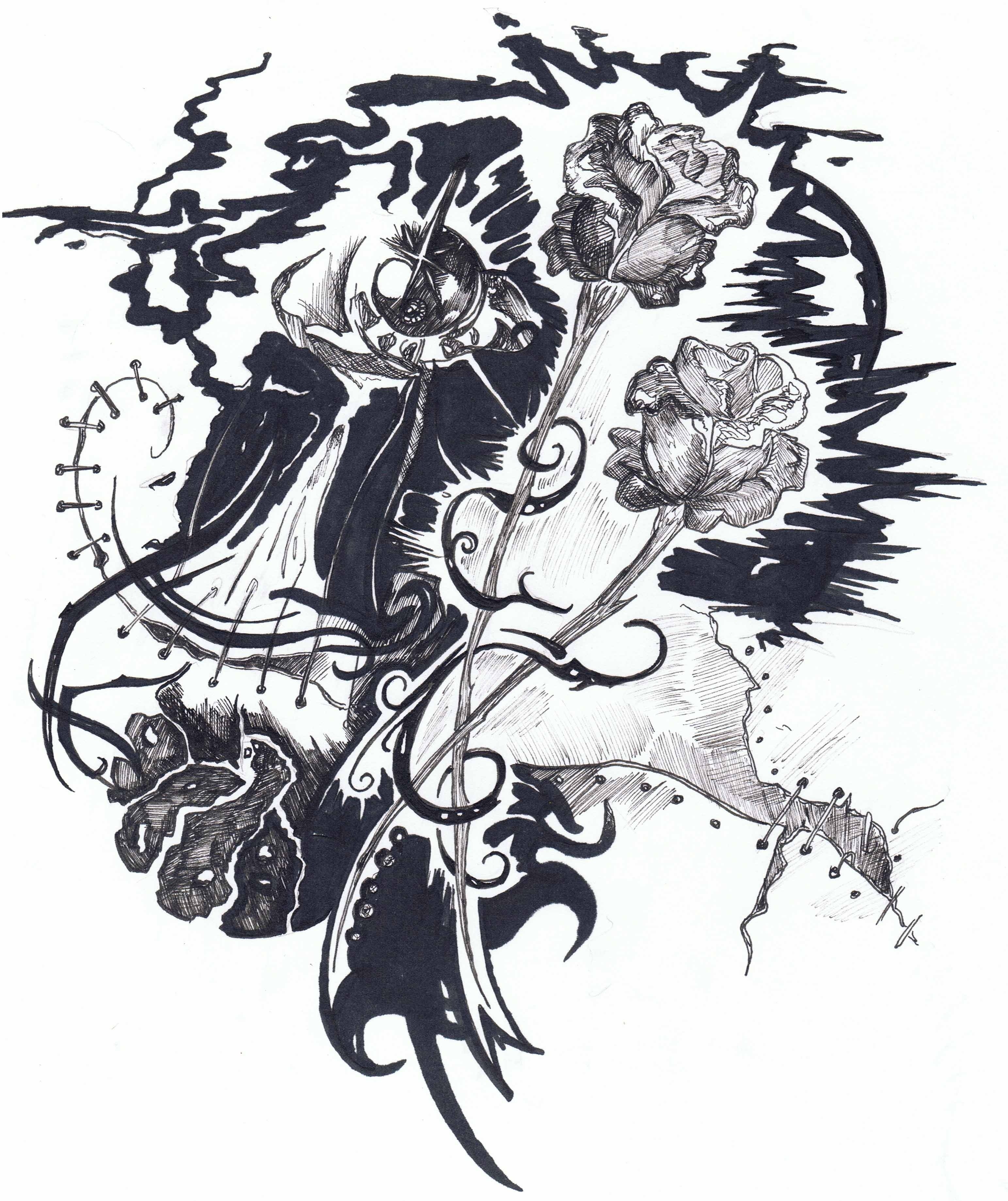 gothic floral illustration