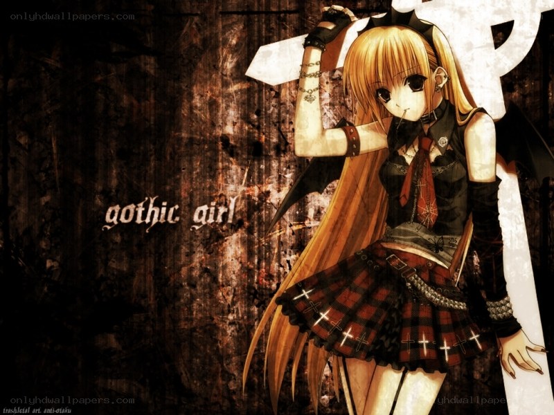 gothic girl anime character