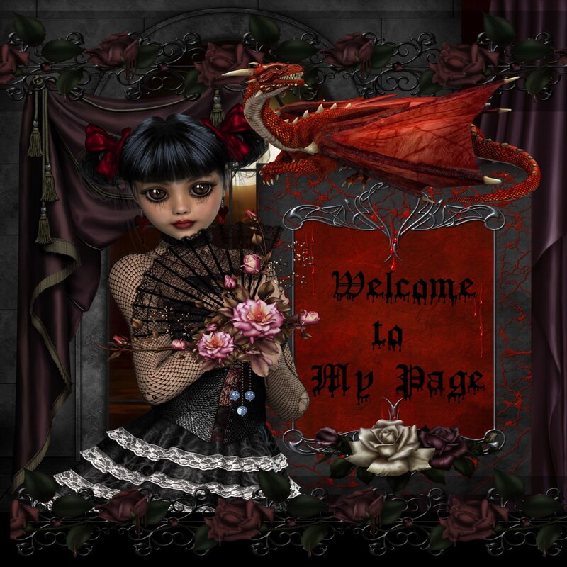 Gothic Girl with Dragon
