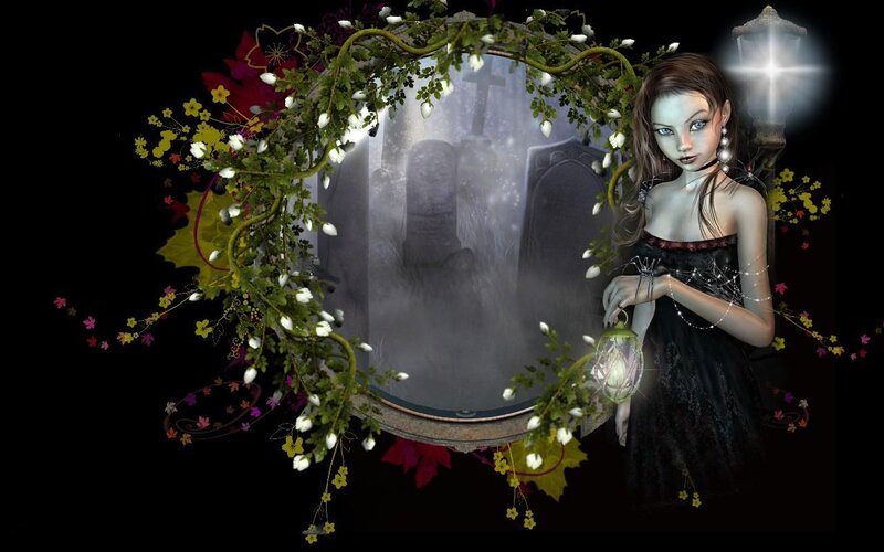 Gothic girl with lantern