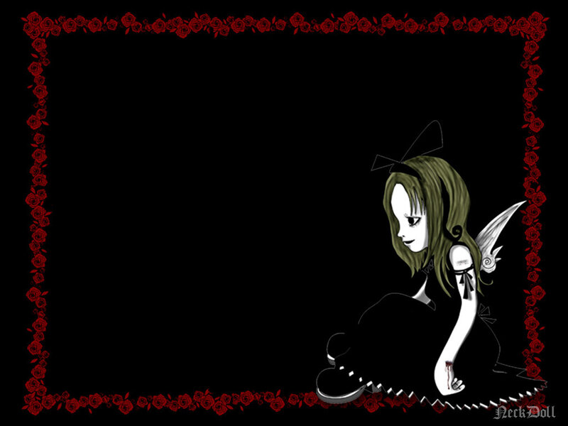Gothic girl with roses