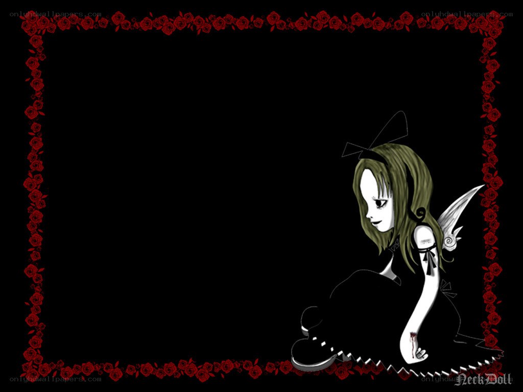 Gothic girl with roses