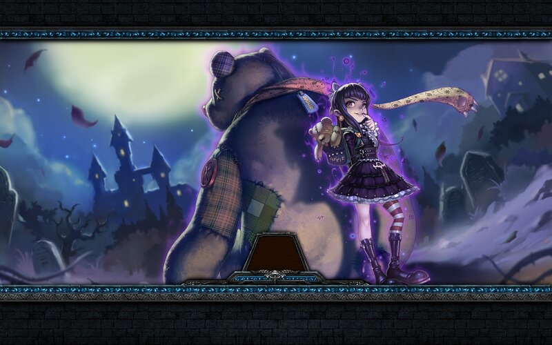 Gothic girl with teddy bear