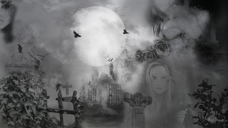 Gothic graveyard collage