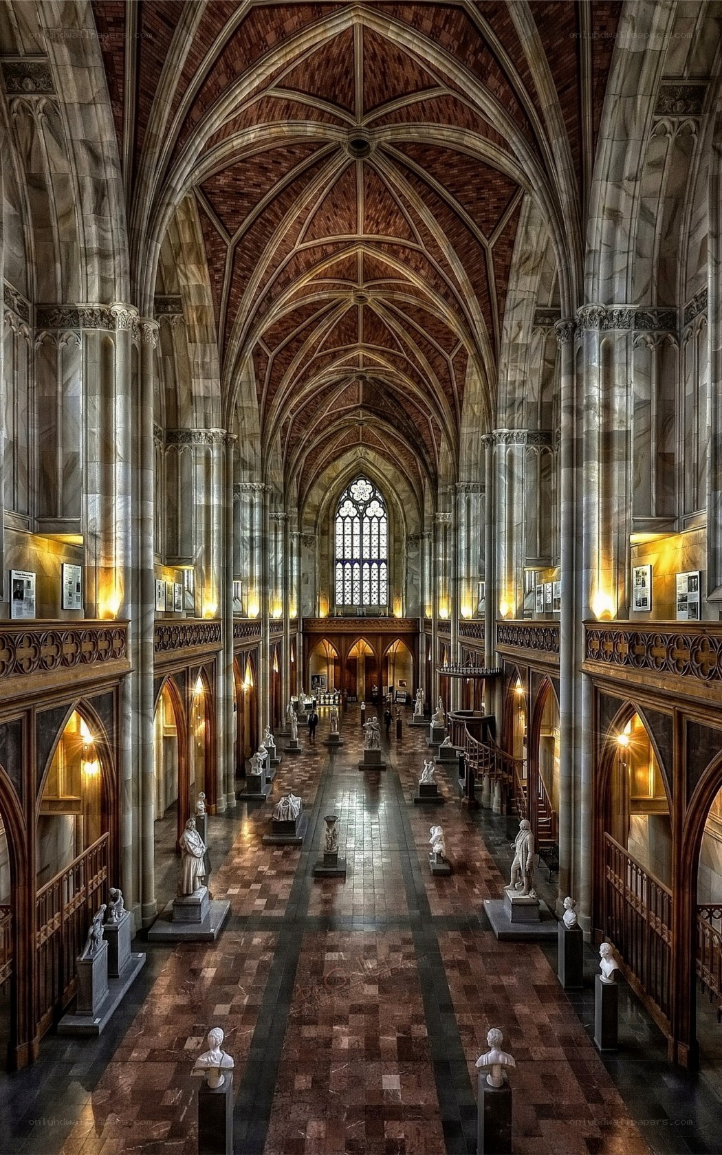 Gothic hall with statues