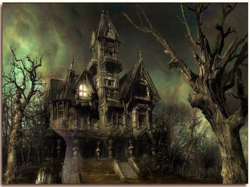 Gothic Mansion in Forest — Green