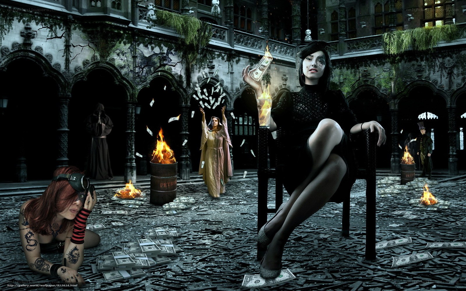 Gothic money chaos scene