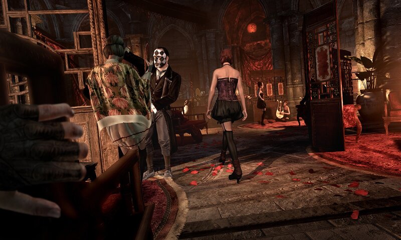 Gothic room with characters