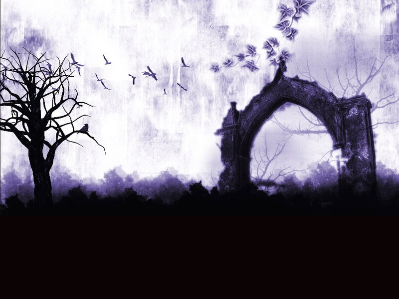 Gothic ruins at dusk