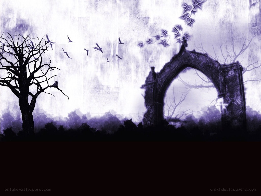 Gothic ruins at dusk