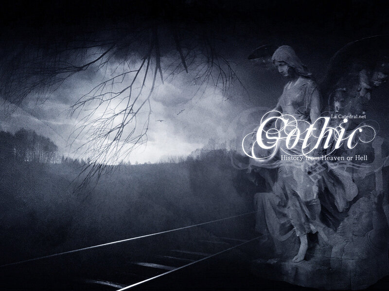 Gothic statue by railway