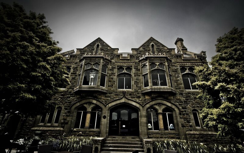 Gothic stone mansion