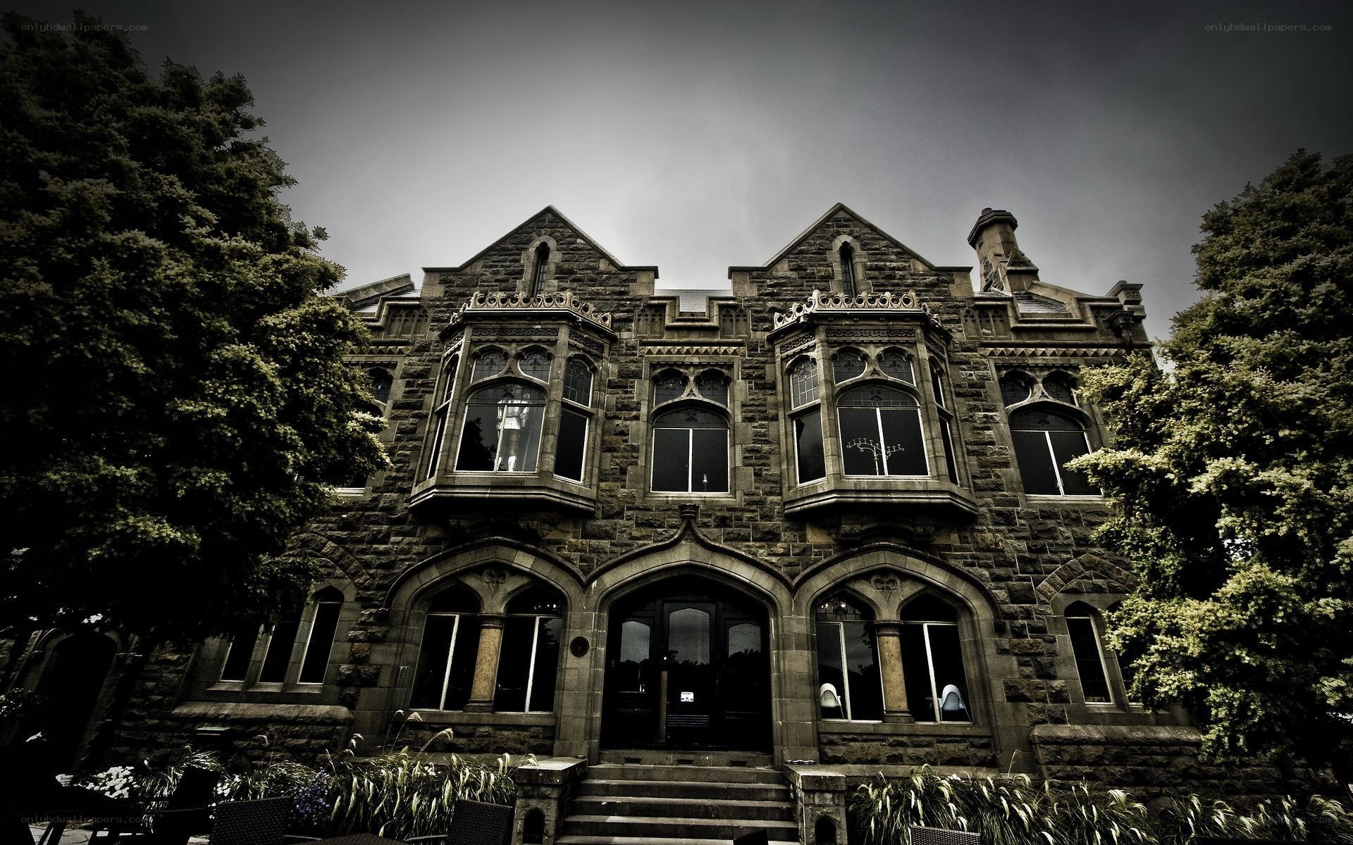 Gothic stone mansion