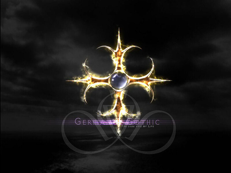 Gothic symbol on dark sky