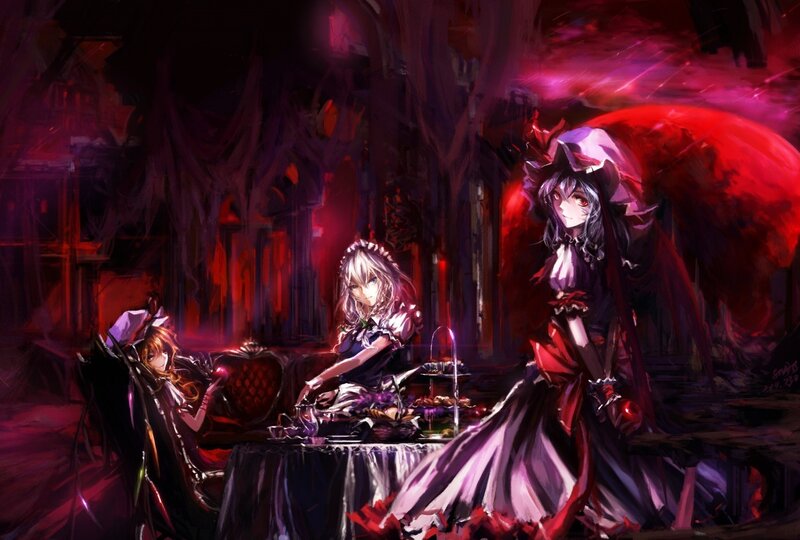 Gothic tea party scene