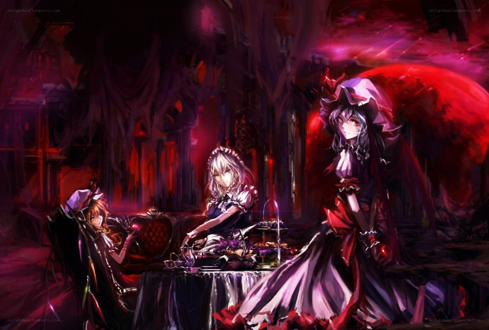 Gothic tea party scene