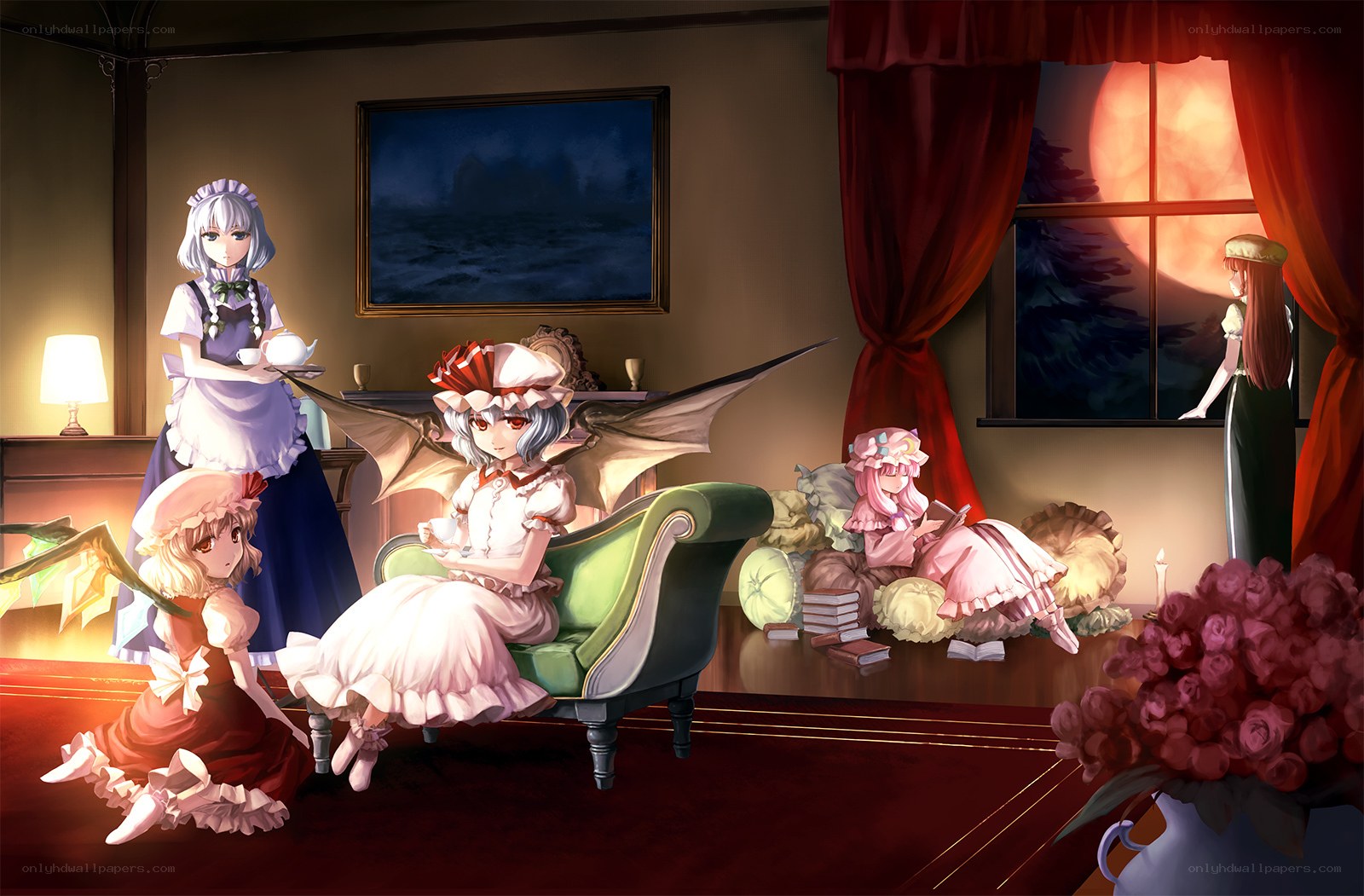 Gothic tea party scene