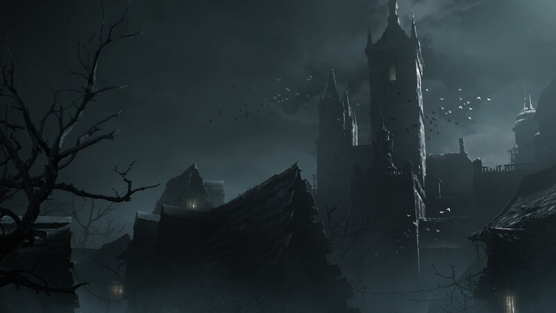 Gothic Town at Night