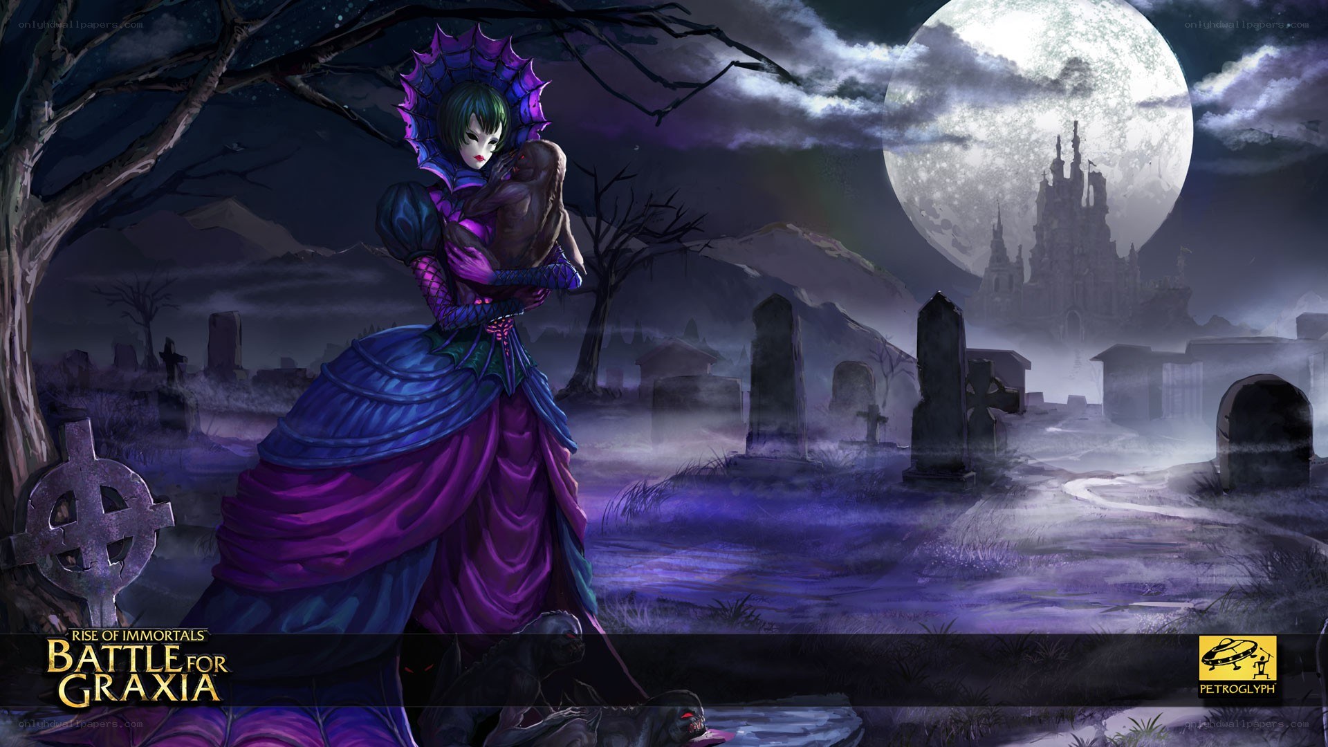 Gothic vampire in a graveyard