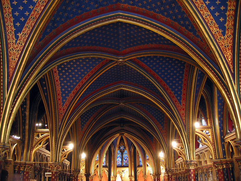 Gothic vaulted ceiling interior