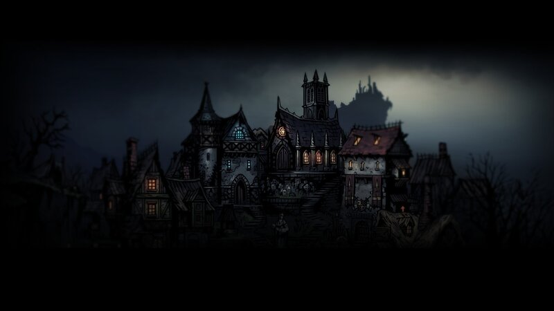 Gothic Village at Night — Black