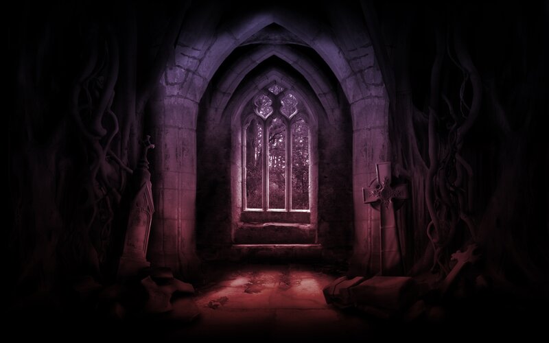 Gothic Window in Ruin