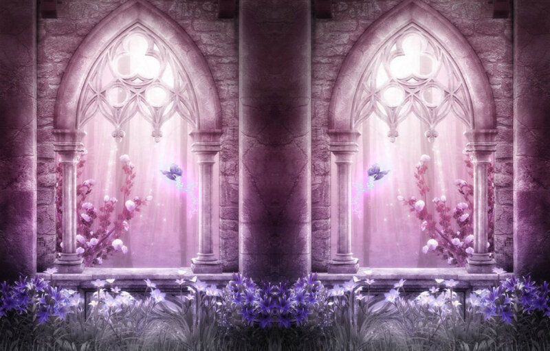 Gothic Windows with Flowers