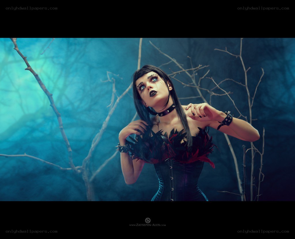 gothic woman in forest