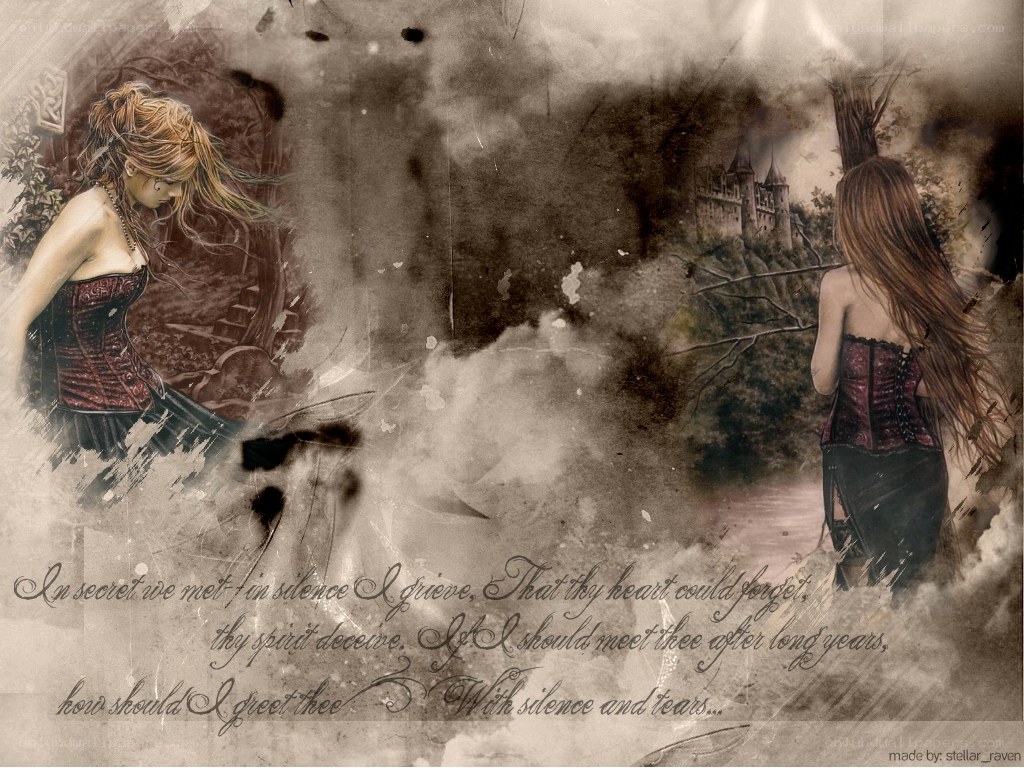 Gothic woman with castle