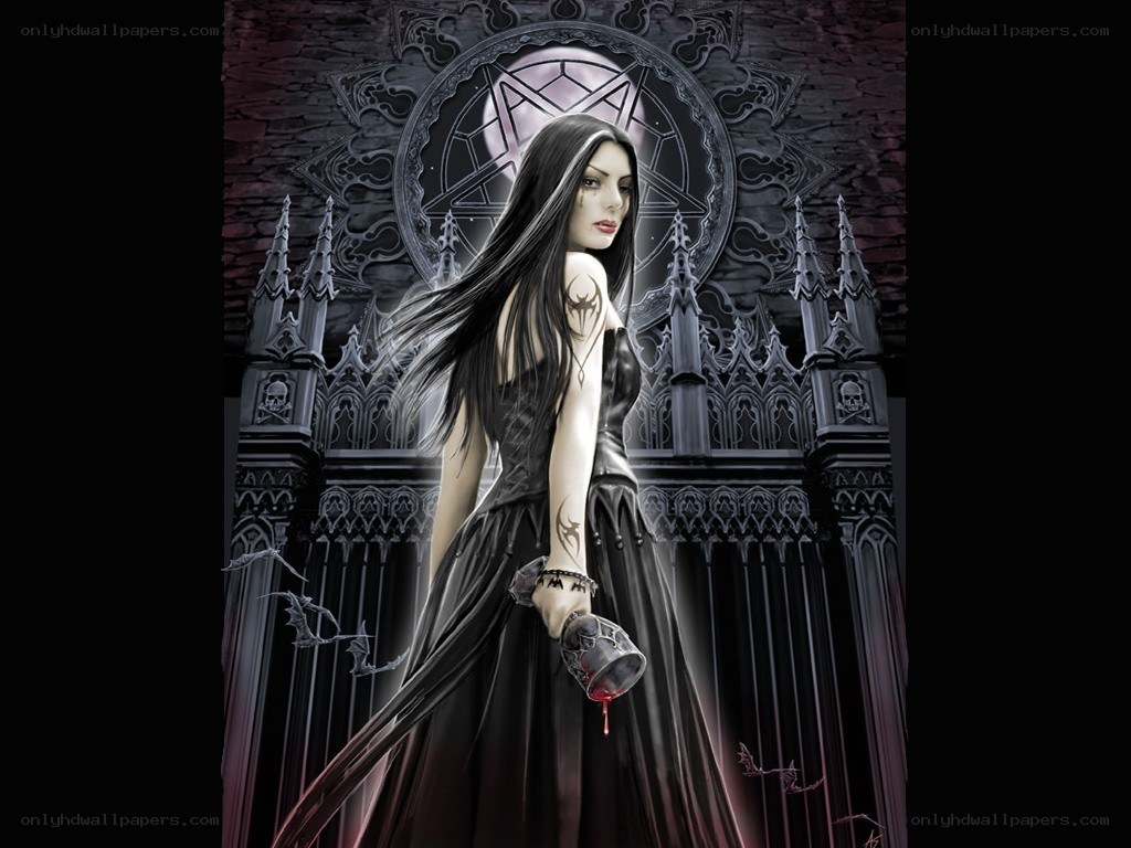 Gothic woman with chalice